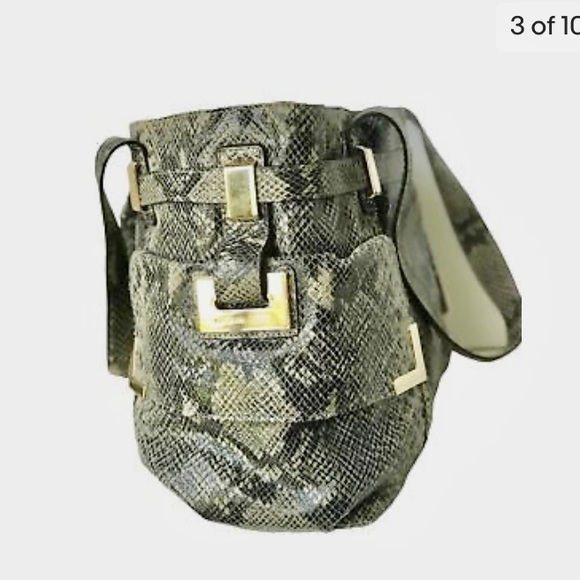 Michael Kors Faux Snakeskin Designer Satchel Hand Bag - Picture 2 of 9